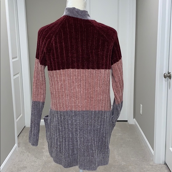 Color block chenille cardigan - Picture 4 of 8